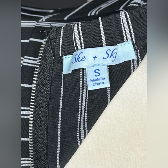 SHE + SKY Strapless Striped Jumpsuit with Cutout - Picture 6 of 6